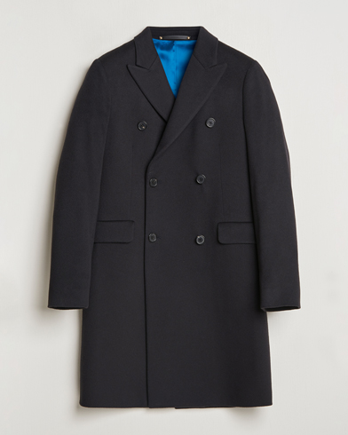  Wool/Cashmere Double Breasted Coat Black