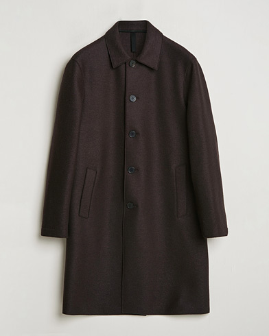  Pressed Wool Mac Coat Dark Brown