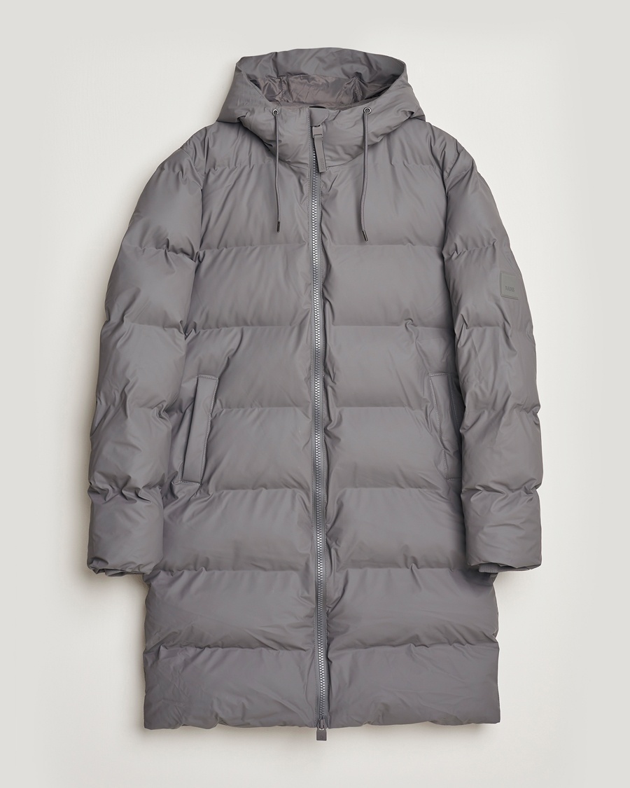 RAINS Alta Long Puffer Parka Grey – Gris