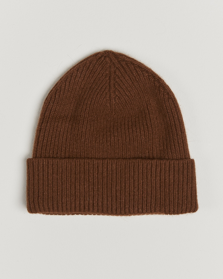 Le Bonnet Lambswool/Caregora Beanie Walnut – Marrón