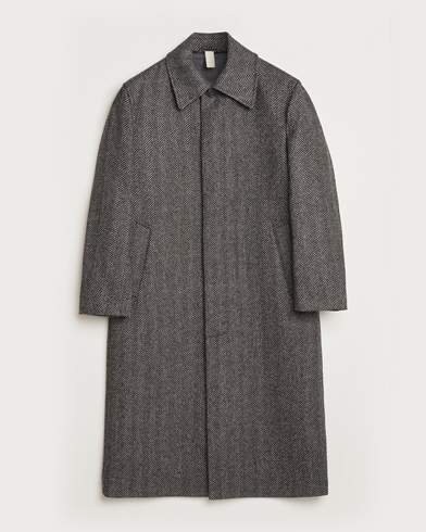  Herringbone Wool Coat Antracite