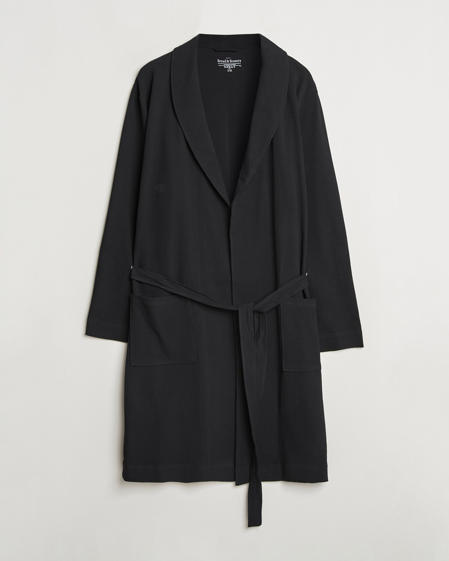 Bread & Boxers Waffle Robe Black – Negro