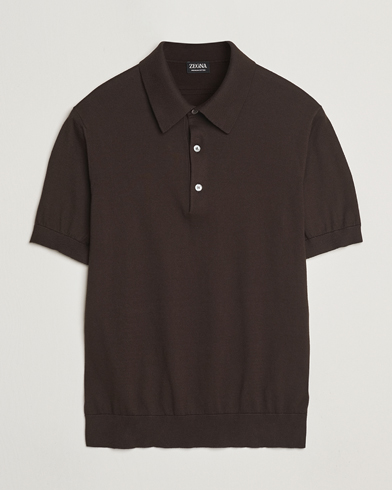  Premium Cotton Knitted Polo Brown