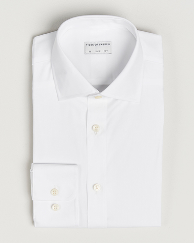 Tiger of Sweden Adley Slim Fit Cut Away Shirt White – Blanco