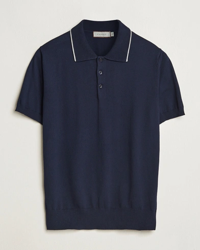  Contrast Short Sleeve Polo Navy