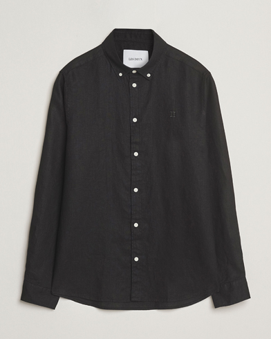 LES DEUX Konrad Linen Shirt Black – Negro