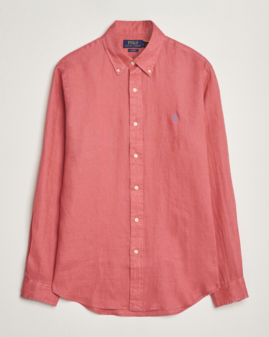 Polo Ralph Lauren Slim Fit Linen Shirt Adirondack Berry – Rojo