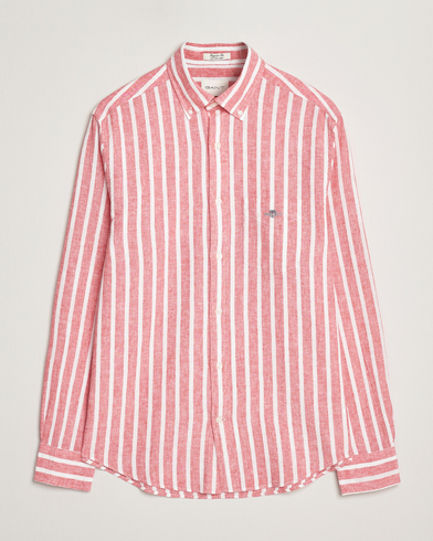 GANT Regular Fit Cotton/Linen Striped Shirt Watermelon Red – Rojo