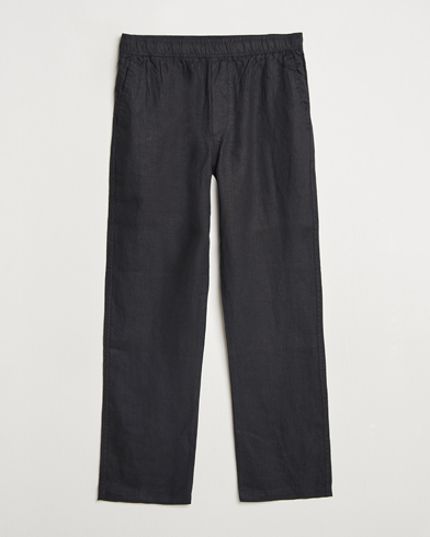Samsøe Samsøe Jabari Linen Drawstring Trousers Black – Negro