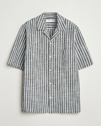 Samsøe Samsøe Oscar Striped Short Sleeve Shirt Climbing Ivy – Verde