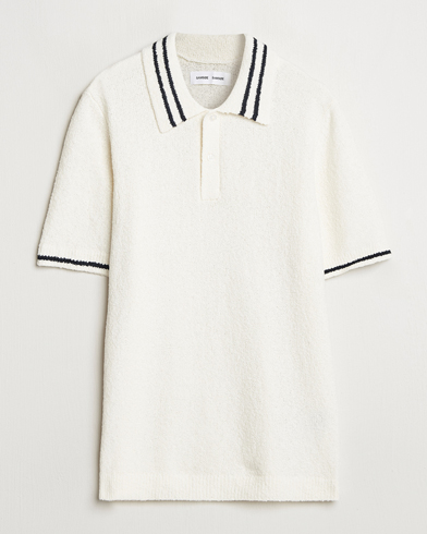 Samsøe Samsøe Pedro Tipped Knitted Polo Clear Cream – Blanco