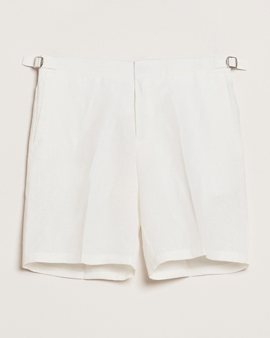 Orlebar Brown Norwich Italian Linen Shorts White Sand – Blanco