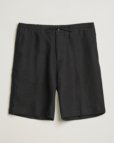 J.Lindeberg Brady Drape Linen Shorts Black – Negro