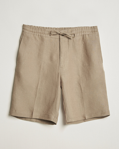 J.Lindeberg Brady Drape Linen Shorts Nutmeg – Marrón