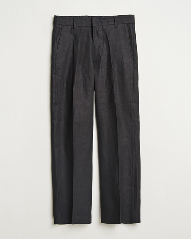 NN07 Kay Relaxed Fit Linen Trousers Black – Negro