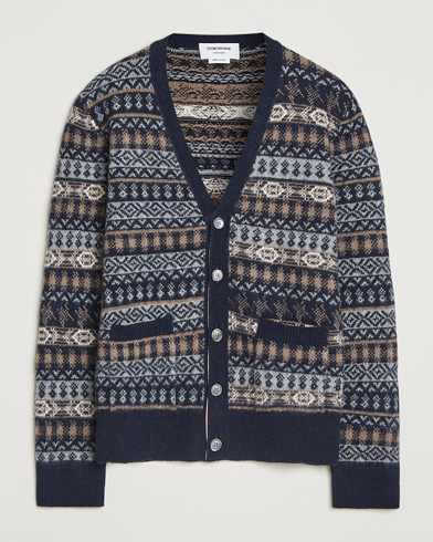 Thom Browne Fairisle Jacquard Cardigan Navy – Azul