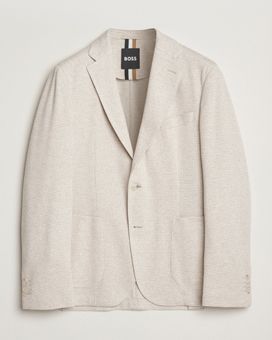 BOSS BLACK Hanry Cotton Pepita Blazer Medium Beige – Beige