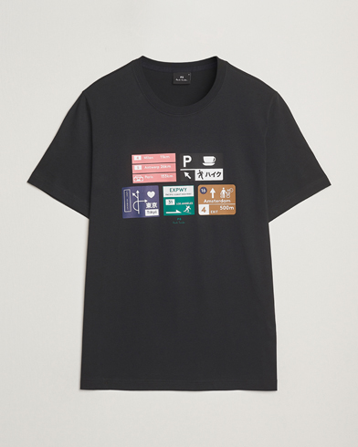 PS Paul Smith Road Signs Crew Neck T-Shirt Black – Negro