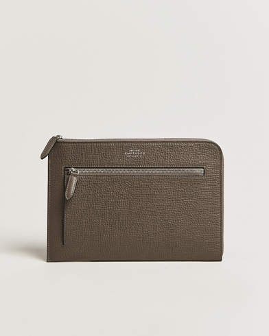 Smythson Ludlow Flat Organiser Pouch Dark Taupe – Marrón