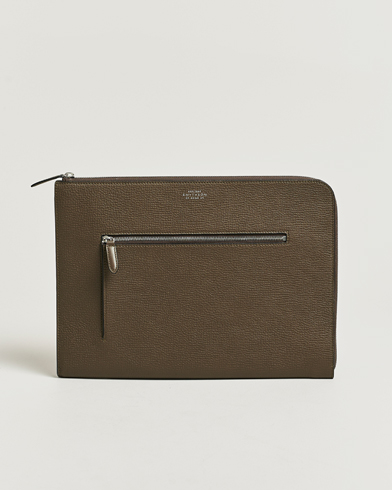 Smythson Ludlow Small Laptop Case With Dark Olive – Verde