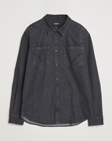 Dondup Pocket Denim Shirt Washed Black – Negro