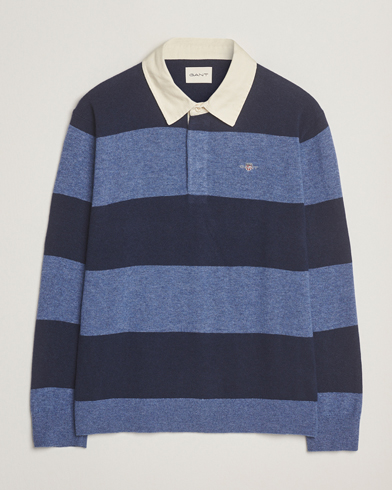 GANT Extra Fine Lambswool Striped Knitted Rugger Marine – Azul