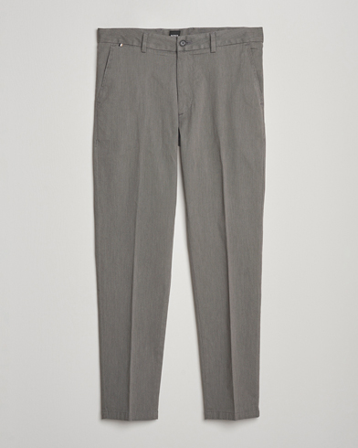 BOSS BLACK Kane Brushed Cotton Pleated Trousers Dark Grey – Gris