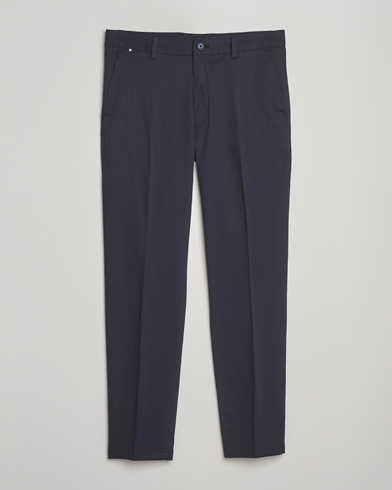 BOSS BLACK Kane Brushed Cotton Pleated Trousers Dark Blue – Azul