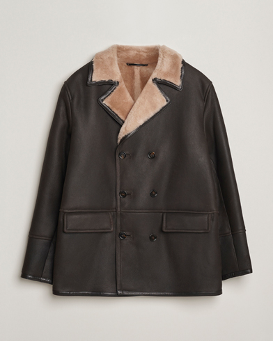 BOSS CAMEL Mabano Leather Peacoat Brown – Marrón