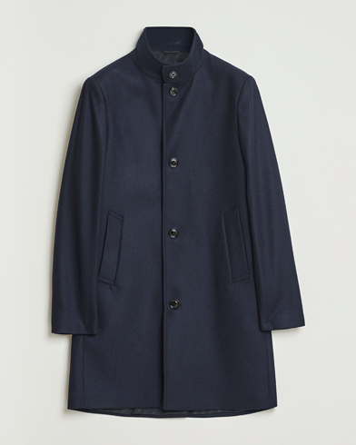 J.Lindeberg Jesse Stand Up Wool Melton Coat Navy – Azul