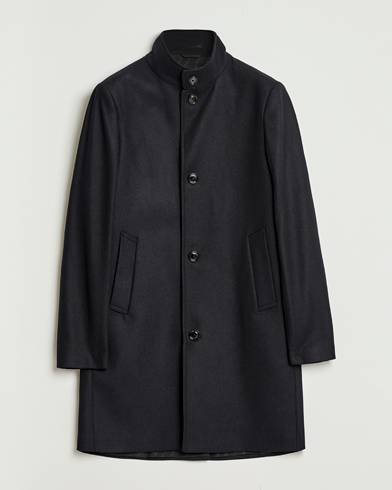 J.Lindeberg Jesse Stand Up Wool Melton Coat Black – Negro