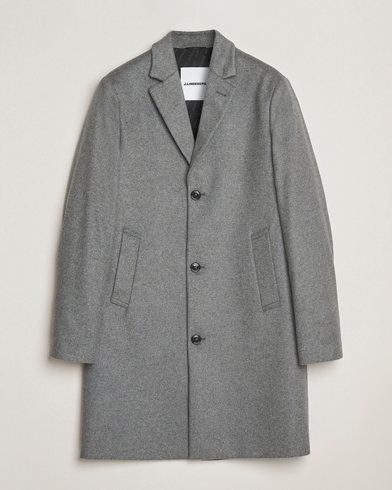J.Lindeberg August Wool/Cashmere Melton Coat Dark Grey Melange – Gris