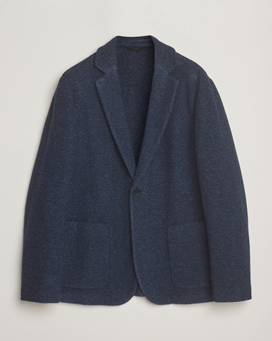 J.Lindeberg Calvon Wool Knitted Blazer Vintage Indigo – Azul