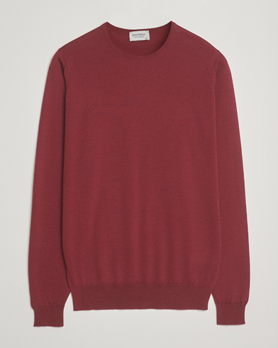 John Smedley Lundy Extra Fine Merino Crew Neck Wolf Red – Rojo