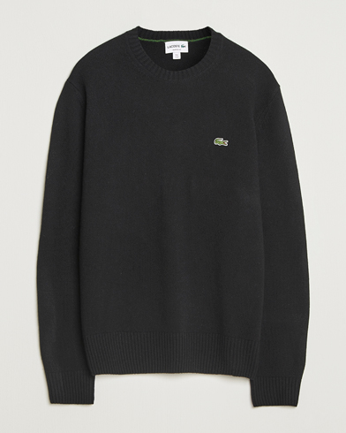Lacoste Carded Wool Crew Neck Black – Negro