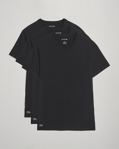Lacoste 3-Pack Crew Neck T-Shirt Black – Negro