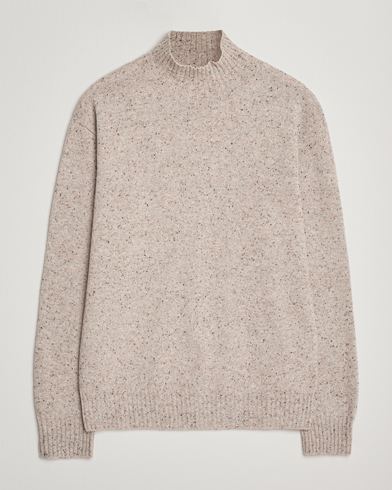 NN07 Aksel Wool Donegal Knitted Mock Neck Ivory – Beige