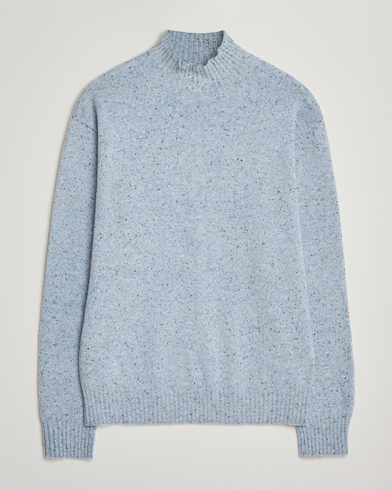 NN07 Aksel Wool Donegal Knitted Mock Neck Cerulian Blue – Azul