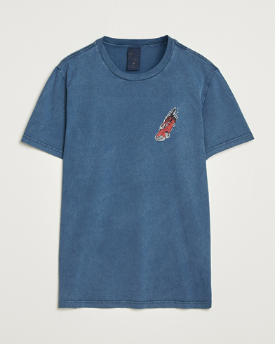 Nudie Jeans Roy Basement Tracks T-Shirt Blue – Azul