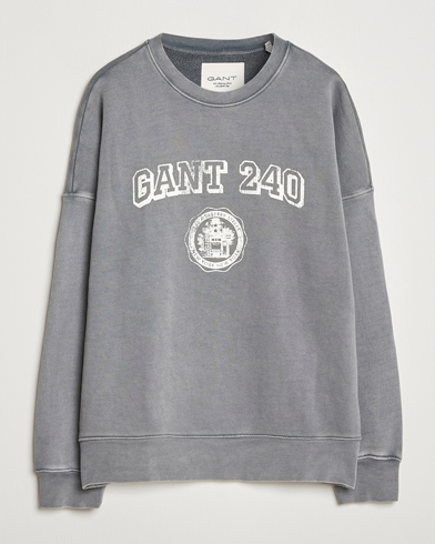 GANT 240 Mulberry Street Vintage Graphic Crew Neck Sweatshirts Steel Grey – Gris