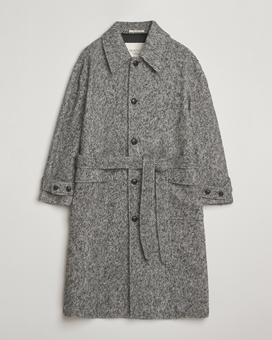 GANT 240 Mulberry Street Tweed Wool Coat Black – Gris