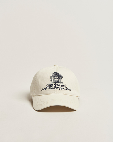 GANT 240 Mulberry Street Washed Twill Cap Cream – Blanco