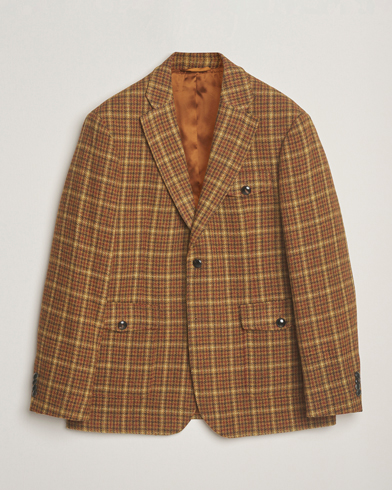 GANT Checked Tweed Blazer Peanut Butter – Marrón