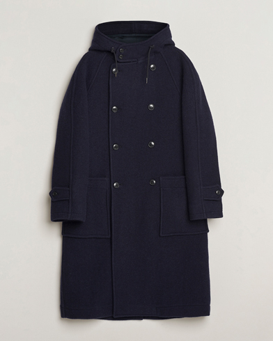 Gloverall Raglan Wool Coat Navy – Azul