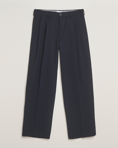 NN07 Justin Double Pleated Suit Trousers Deep Navy – Azul