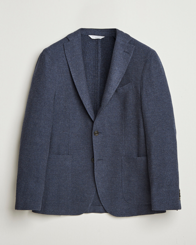 Boglioli K Jacket Cashmere/Wool Twill Blazer Dark Blue – Azul