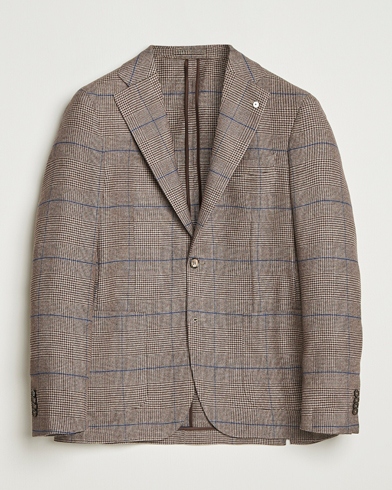 L.B.M. 1911 Jack Overcheck Cotton Blazer Brown – Marrón