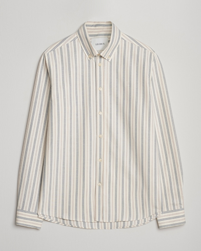 LES DEUX Konrad Striped Oxford Shirt Light Ivory – Blanco