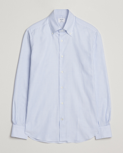 Mazzarelli Soft Oxford Button Down Shirt Light Blue Stripe – Azul