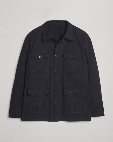 Oscar Jacobson Safari Shirt Jacket Black – Negro